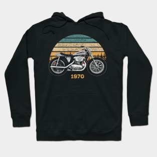 1970 Harley-Davidson XR750 Vintage Motorcycle Design Hoodie